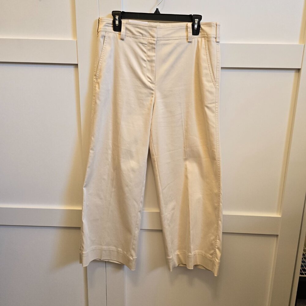 Chico's Cotton Blend Wide Leg Crops, Size 1 (US 8R), Natural Cream, NWOT - Picture 8 of 9